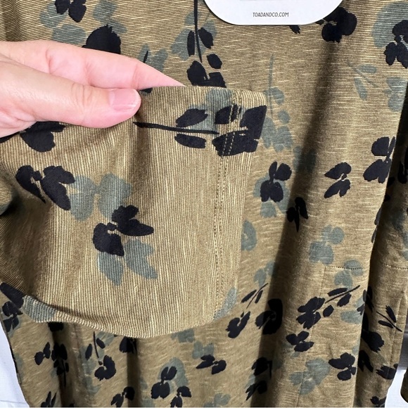 Toad & Co Windmere long sleeve dress, color is "fir" w/scattered florals, fall - Picture 9 of 11